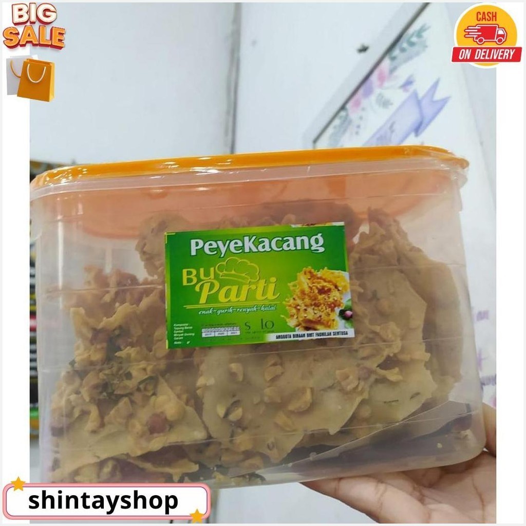 

Peyek Kacang Toples Kecil 400 Gram Bu Parti Oleh Oleh Solo Cod