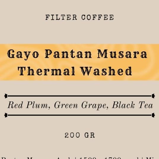 

Kopi Arabika Gayo Pantan Musara Thermal Washed 200 Gr