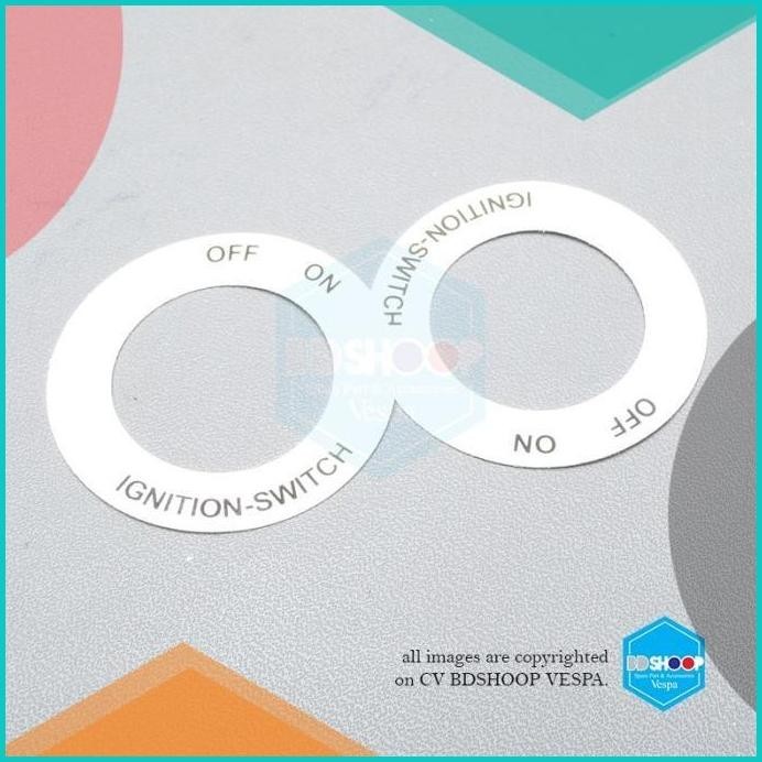 stiker on off untuk kontak di kepala vespa px rally super original 8JV