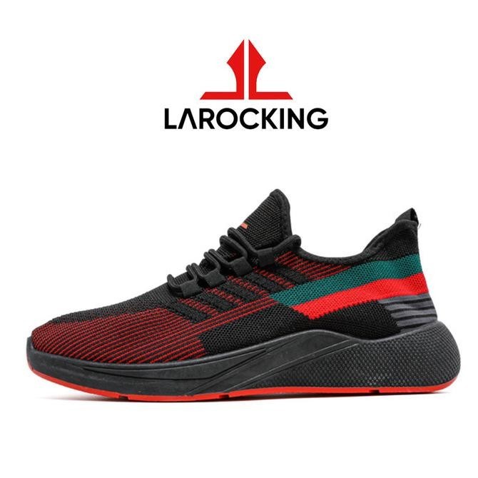 Larocking - Vortex Hitam Merah | Sepatu Sneakers Running Gym Shoes