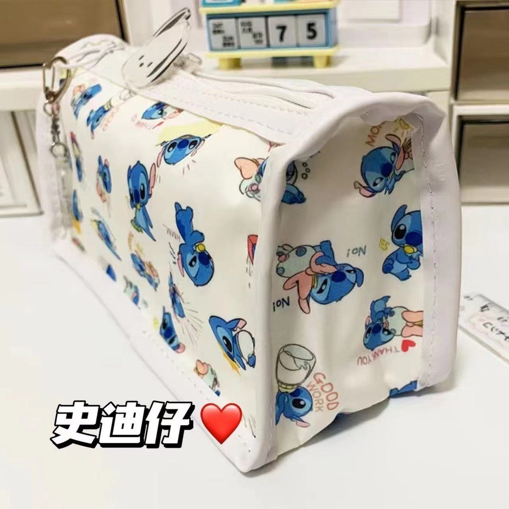 

Japanese Double Layer Cartoon Stitch Student Stationery Bag/Transparent Buggy Bag Pencil Case Stationery Box