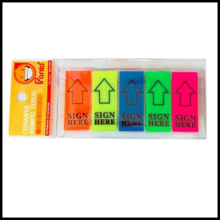 

BEST DEAL SIGN HERE PRONTO MEMO STICK TEMPEL 5 WARNA ORIGINAL !!