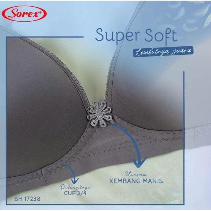 BIG SALE BH SOREX BUSA TANPA KAWAT SUPERSOFT DAILY BRA SOREX CUP SETARA A-B 