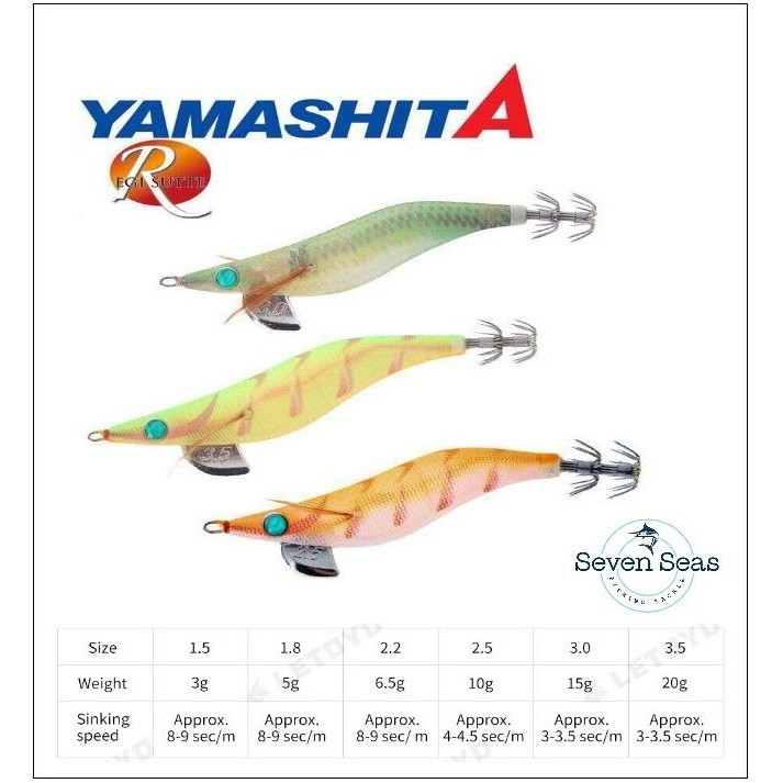 Yamashita Egi Sutte R Size 1.5 1.8 2.2 2.5 3.0 Eging Umpan Cumi Sotong