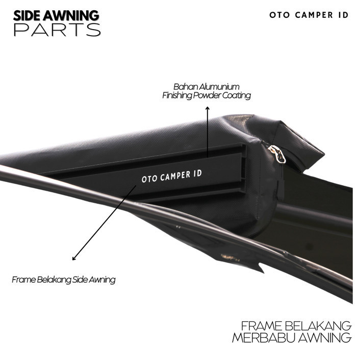 FRAME BELAKANG SIDE AWNING MOBIL OTO CAMPER ID TIPE RAIL 2 METER