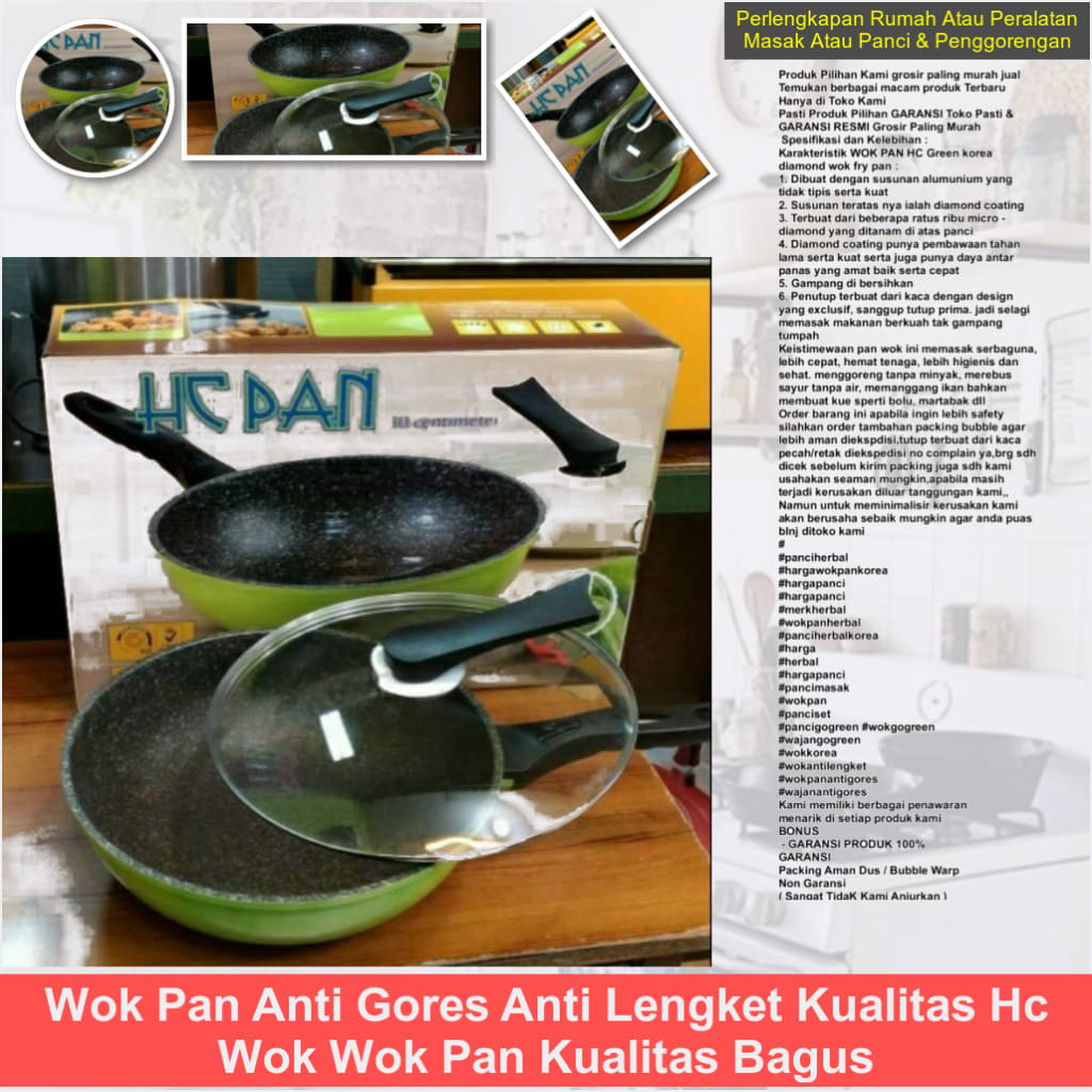 Wok Pan Anti Gores Anti Lengket Kualitas Hc Wok Wok Pan Kualitas Bagus