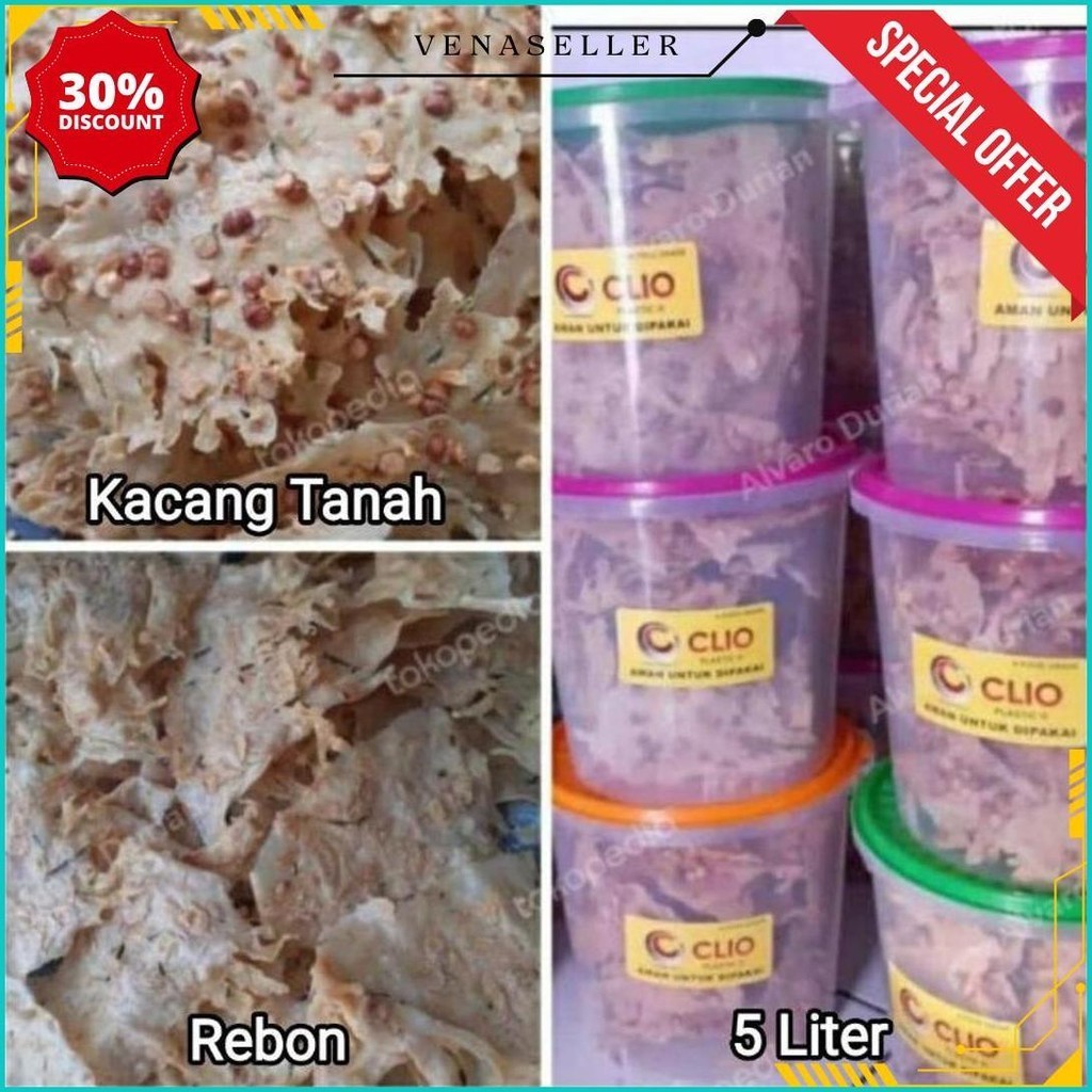 

Peyek Kacang / Rebon Toples 5 Liter Bisa Cod