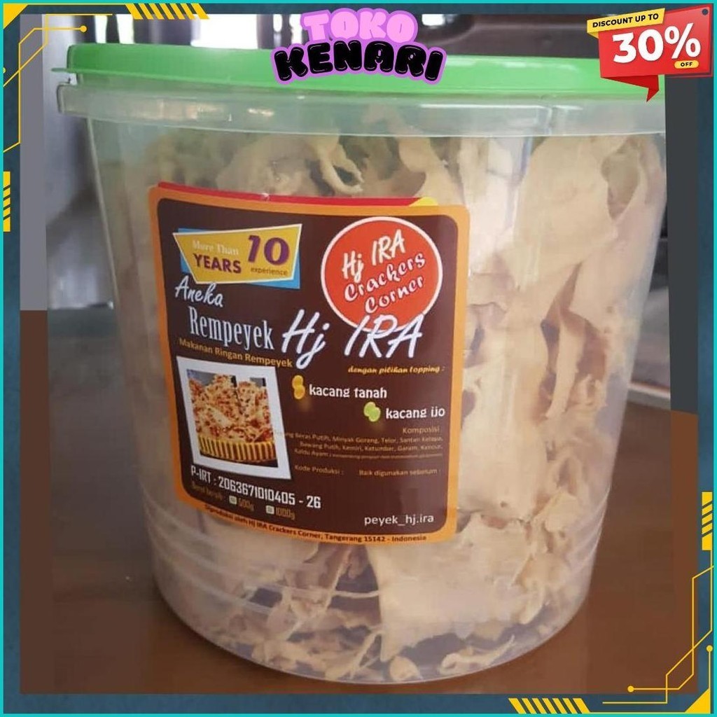 

Peyek / Rempeyek Hj. Ira - Kacang Ijo - Toples 5 Liter - Aman Sehat Lezatnya Kemriyukk Bisa Cod