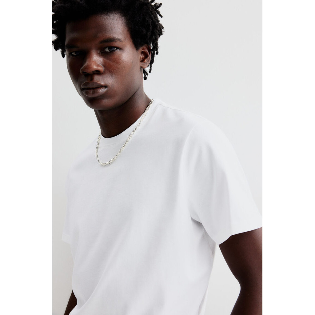 H&M Pria Slim Fit Pima cotton T-shirt