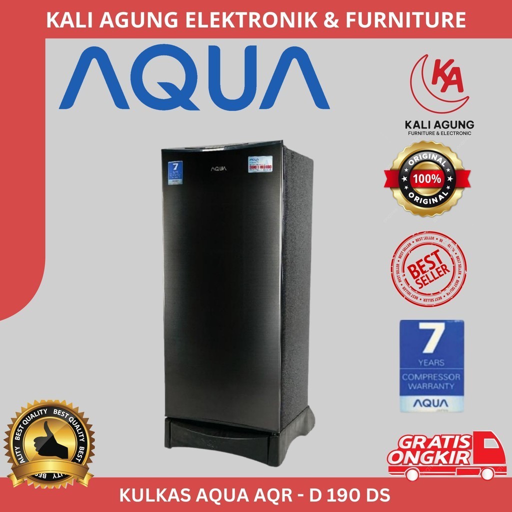 KULKAS AQUA 1 PINTU / AQR D190 DS / GRATIS PENGIRIMAN SERANG KOTA