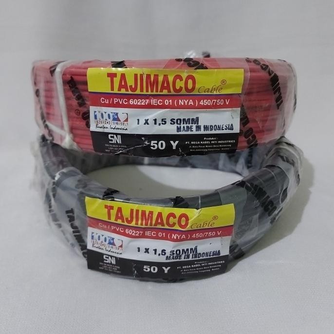 Kabel Listrik Tunggal Tajimaco NYA 1,5mm (50 Yard)
