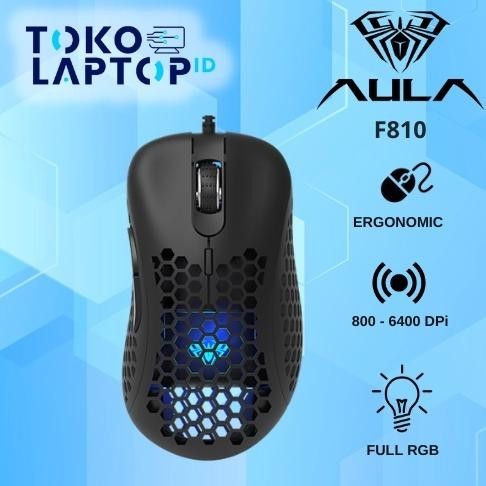Gratis Ongkir Aula F810 / F-810 Rgb Ergonomic Honeycomb Wired Gaming Mouse Promo