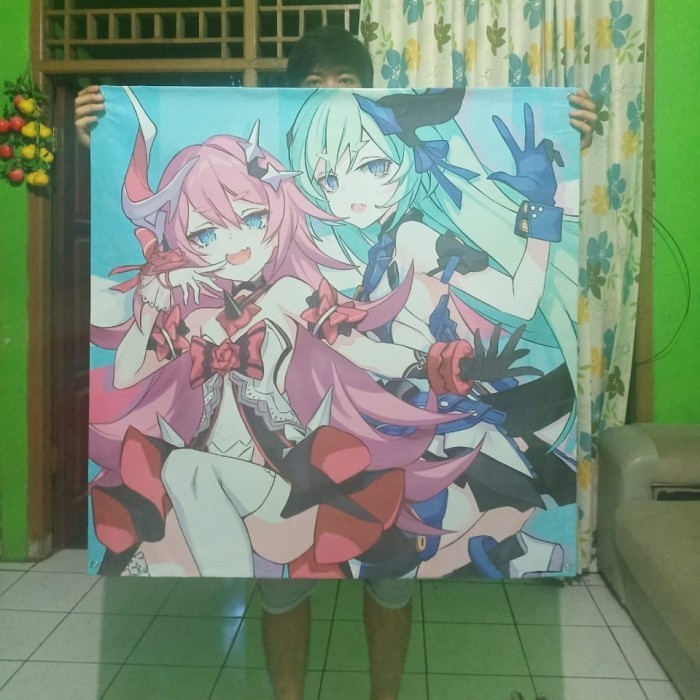 TERJAMIN Poster game honkai impact liliya & rozaliya olenyeva, ukuran 1 meter