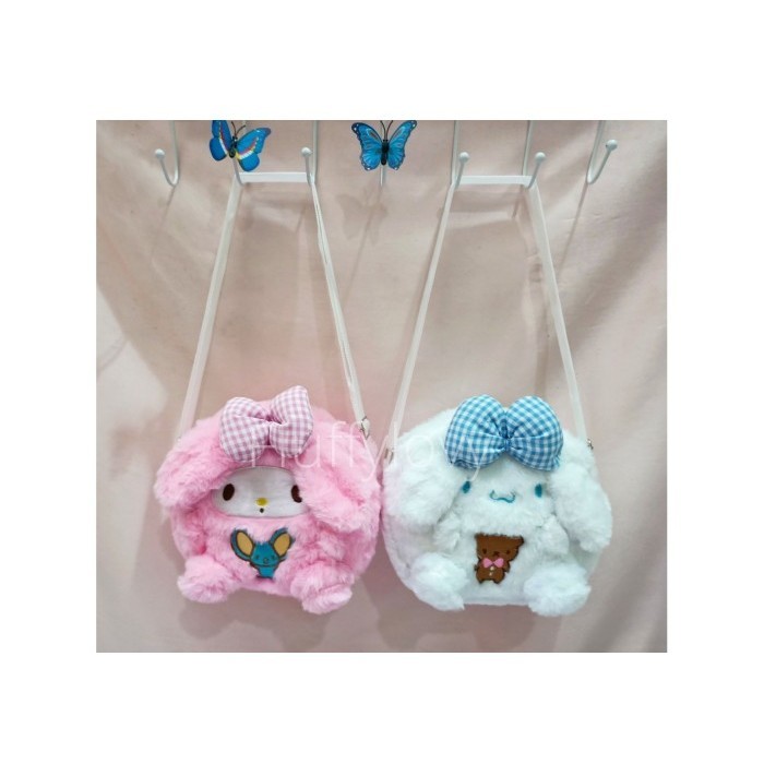 TAS SLEMPANG ANAK PEREMPUAN BONEKA SANRIO FULL BODY CANTIK BULU HALUS K02