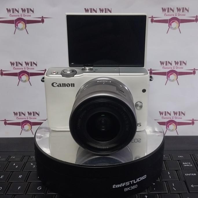 Kamera Camera Mirrorless Canon Eos M10 Lensa Kit Ef-M 15-45 Is Stm Lcd Vignet Tipis Original