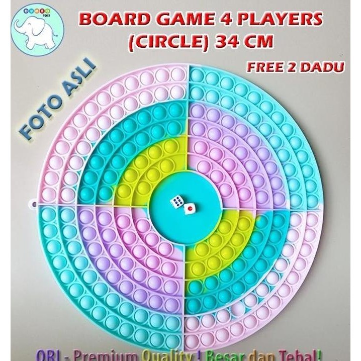 Mzynstr Pop It Board Game Persegi Panjang Battle Free Dadu Rainbow S004