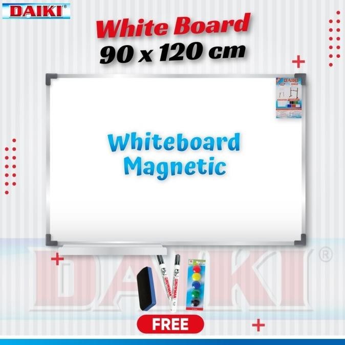 

Papan Tulis / Whiteboard Daiki Magnetic Gantung Uk 90X120 Cm
