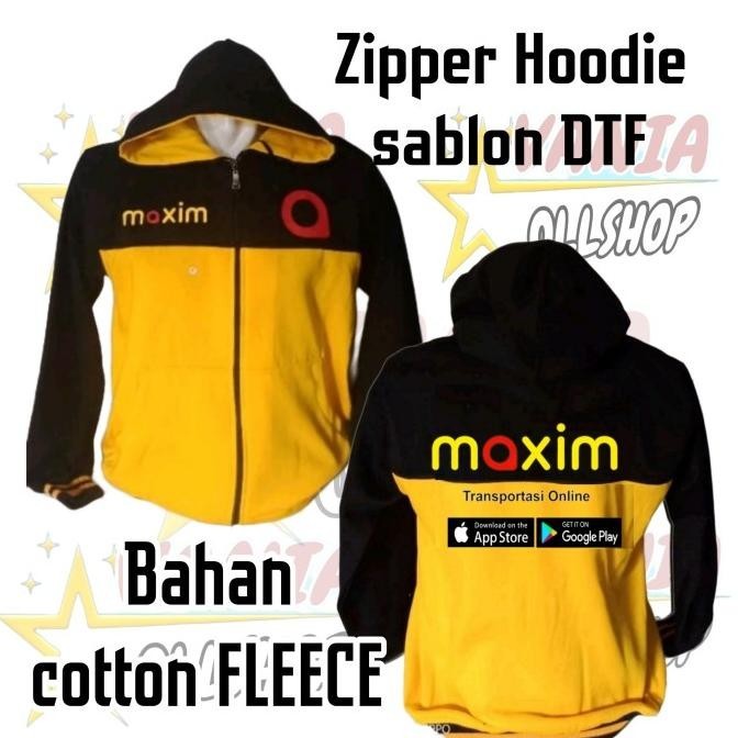 Sweater Zipper Maxim sablon ojek online maxim