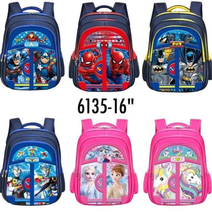 Tas Anak Sekolah Ransel 185 Import Tk Sd Ultraman Kuda Poni Spiderman Ready