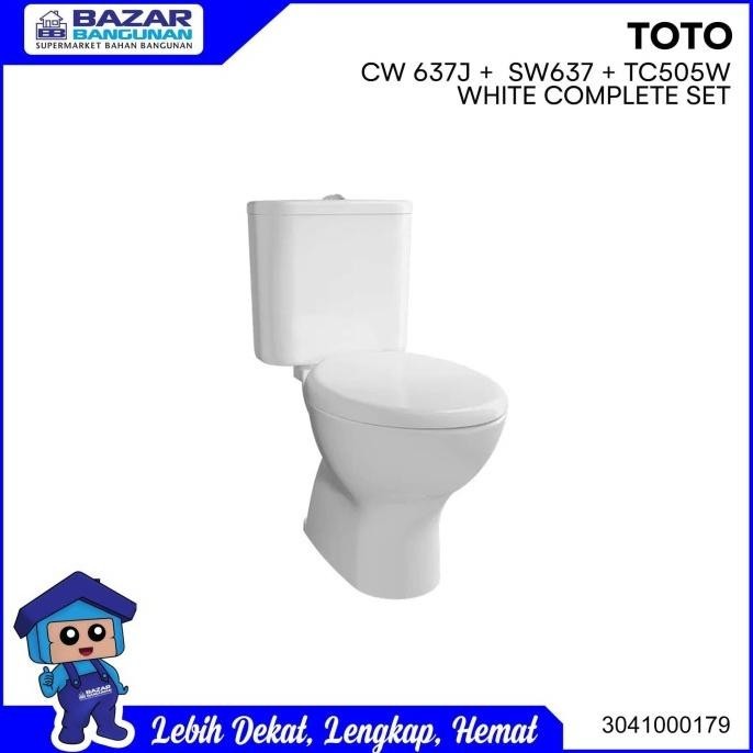CLOSET KLOSET TOILET DUDUK TOTO CW 637 J CW637J COMPLETE SET WHITE