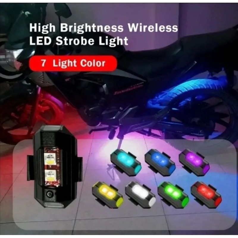 Lampu LED Kedip Sepeda Motor Mobil Sepeda USB Model Pesawat / Lampu Strobo Sorot Universal 1 Pcs