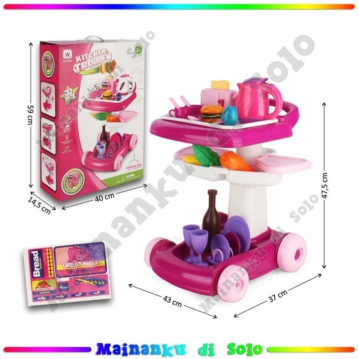 [Mainanku] Mainanku Trolley Makanan & Food Set & Tableware Kitchen Trolley Box
