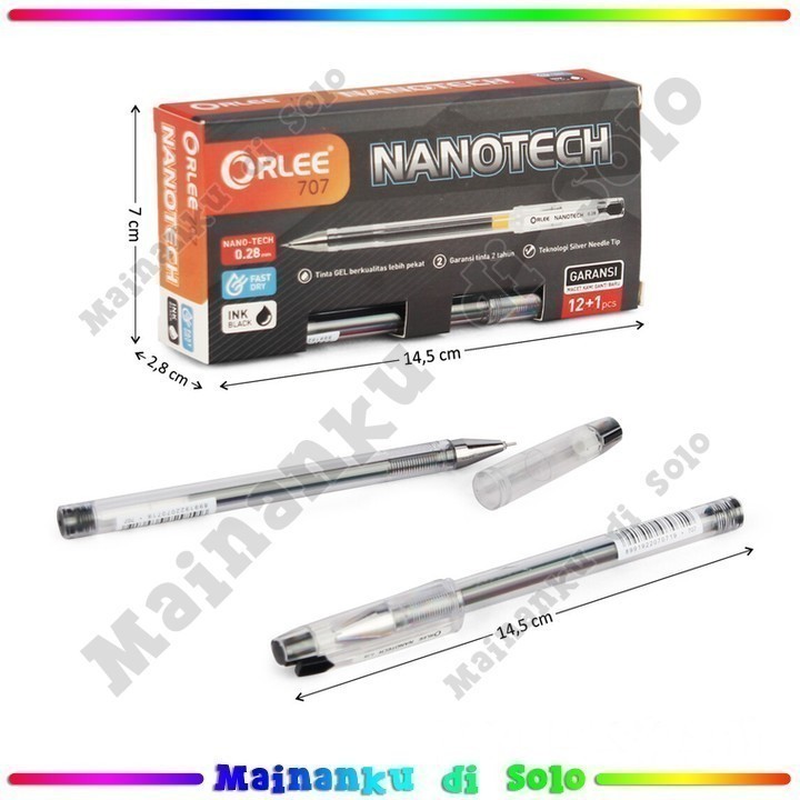 

[Mainanku] Bolpoin Hitam 0,28 mm Orlee Nanotech Peralatan ATK