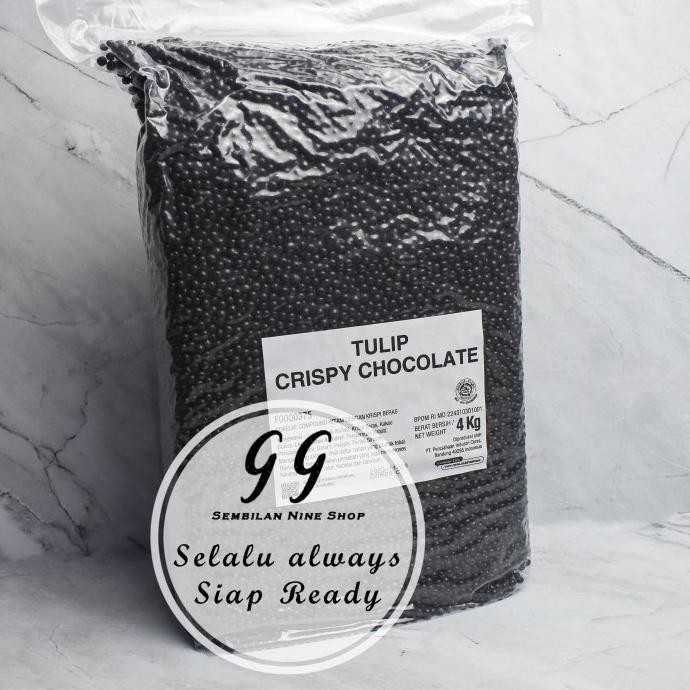 

Tulip Crispy Chocolate 4 Kg Crispyball Pearl Dark Cokelat Coklat