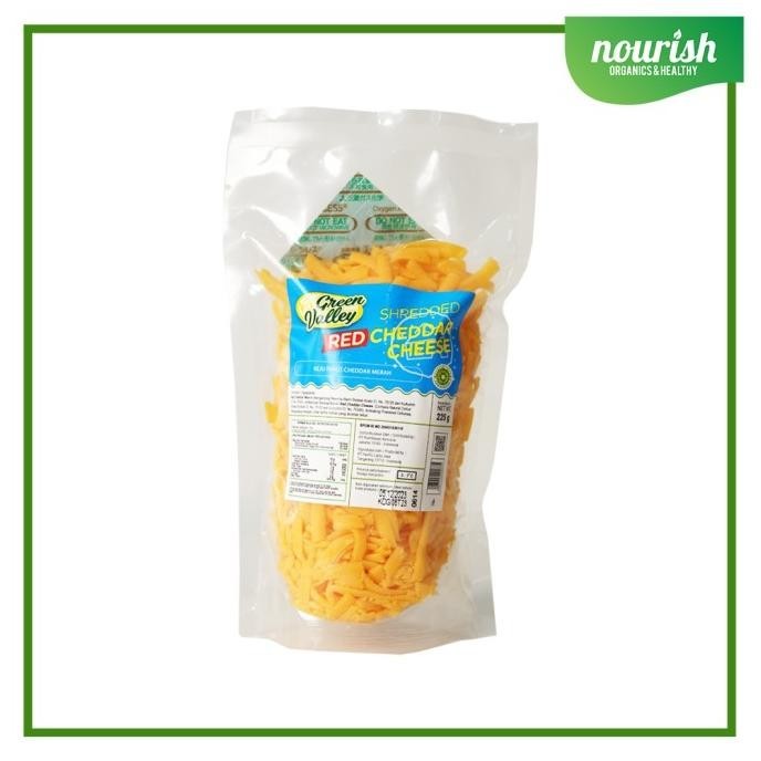 

Green Valley Shredded Red Cheddar Cheese, HALAL/ REAL CHEDDAR 225g