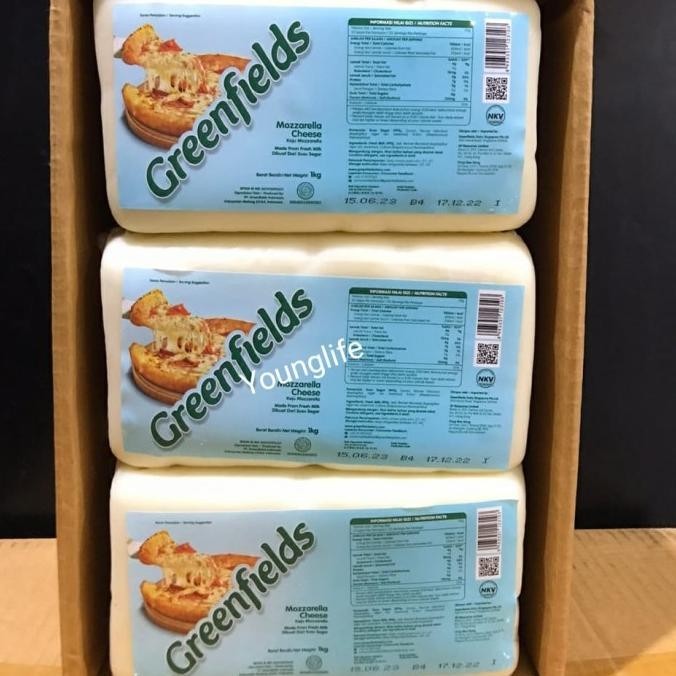 

Mozarella cheese Greenfields / keju mozarella Greenfields 1kg murah