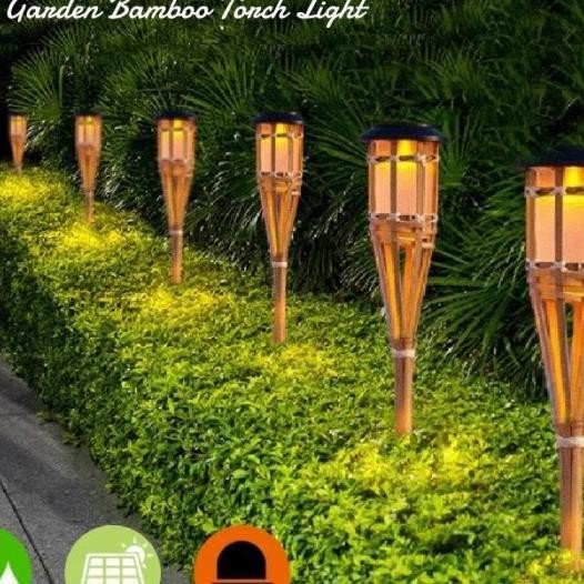 Lampu Hias Tancap Taman Led Solar / Dekorasi Taman Buluh Bambu Outdoor