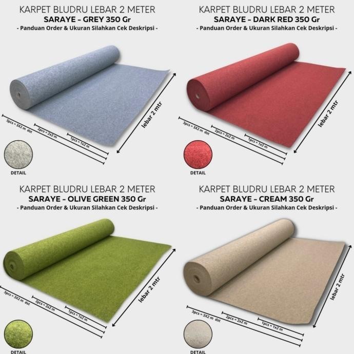 Karpet Bludru meteran SARAYE Alas Kasur 160x200 cm dan 180x200 cm