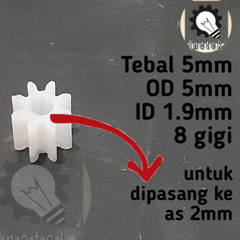 TY Pinion Gear Plastik ABS 8 Gigi Untuk Shaft 2mm Pinion 8T RC roda gigi RC roda gigi tamiya TERLARI