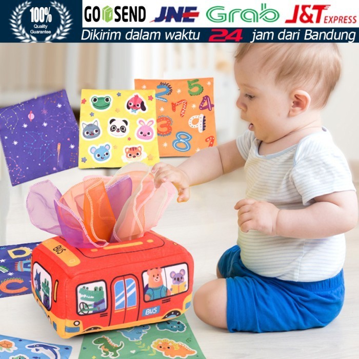 $$$$] Mainan kotak tisu bayi /montessori tissue box / kotak tisu warna warni