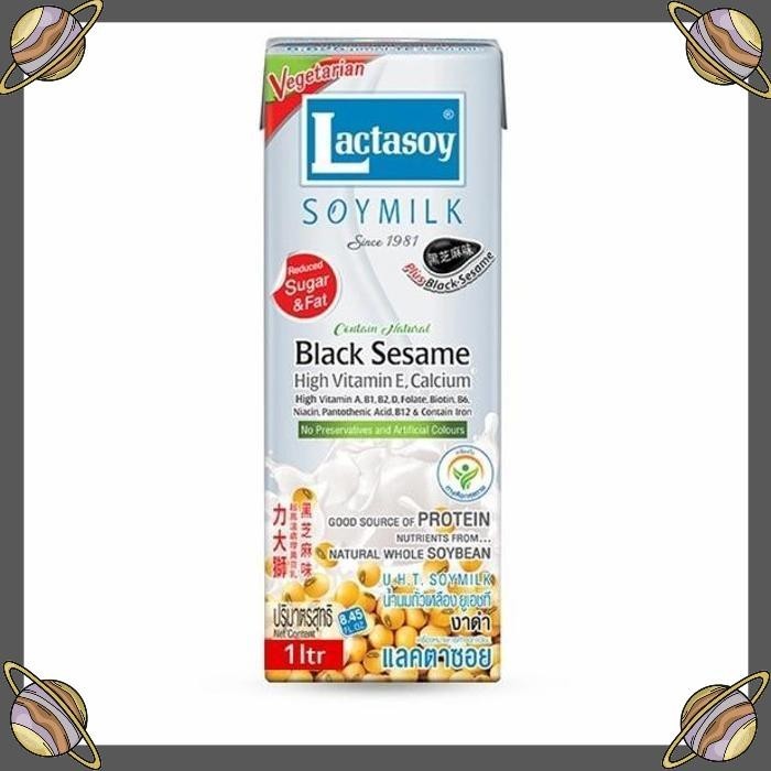 

[CLS] LACTASOY SOYMILK BLACK SESAME 1 LITER/SUSU UHT/THAILAND