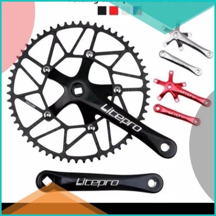 CRANKSET LITEPRO 56T SEPEDA LIPAT BCD 130mm BB HT2 8JVLZ4 suku cadang