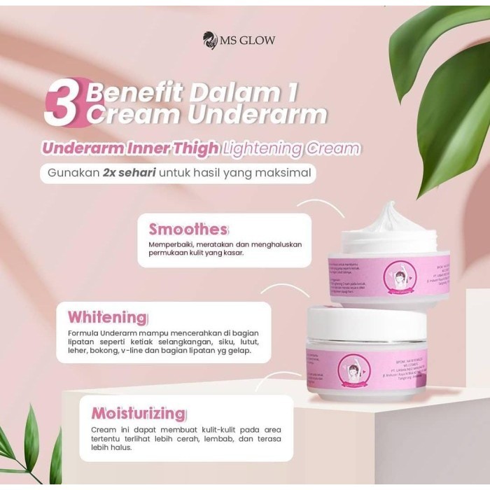 Underarm Ms Glow - Pemutih Ketiak Dan Selangkangan Lipatan Gelap Hitam
