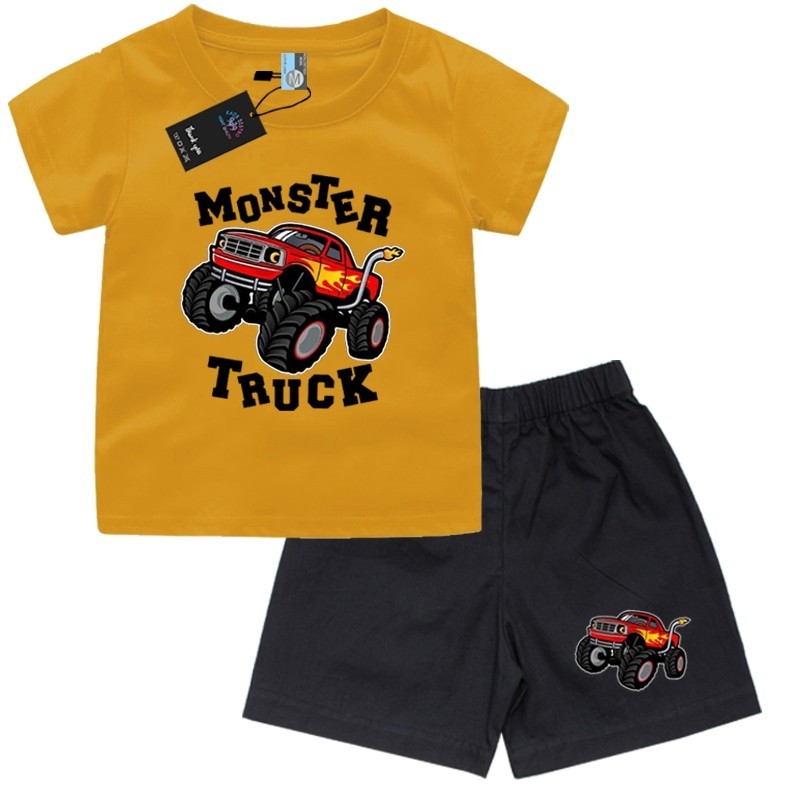 Setelan Anak Motif Mobil Sablon Digital DTF