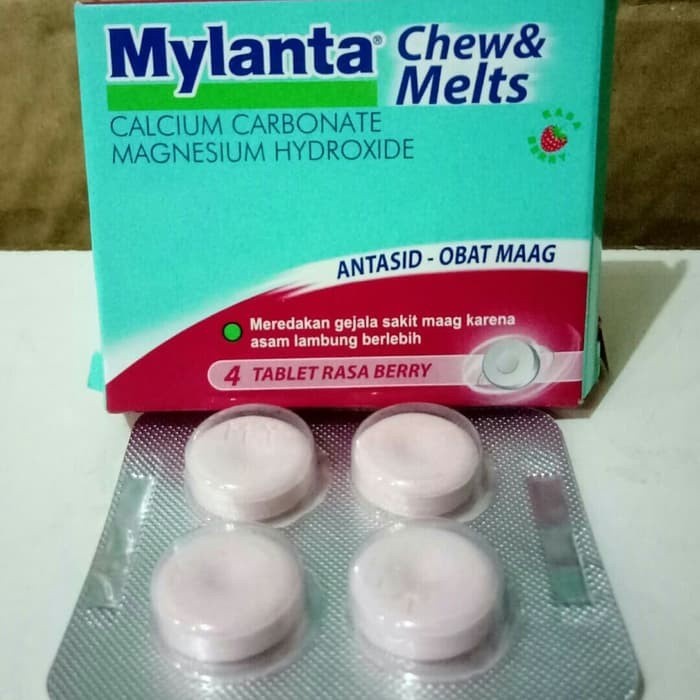 MYLANTA CHEW & MELTS 4 TABLET - OBAT SAKIT MAAG DIJAMIN ORIGINAL