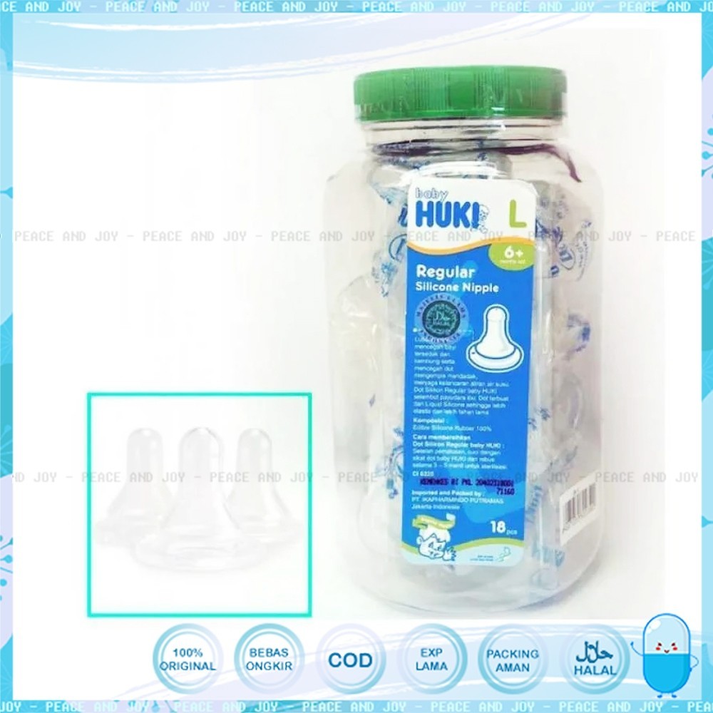 DOT BAYI SILICONE NIPPLE HUKI REGULER TOPLES   L ISI 18 PCS DIJAMIN ORIGINAL