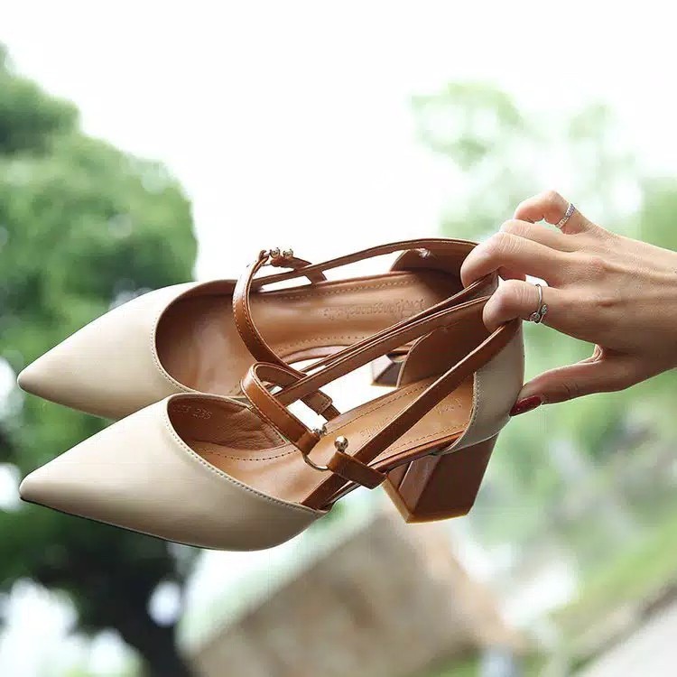 Heels Wanita Hak Runcing Model Jepit Kecil Haiheels Cewek Hak Tahu Hels Hak Kaca Haihils Wanita Mura