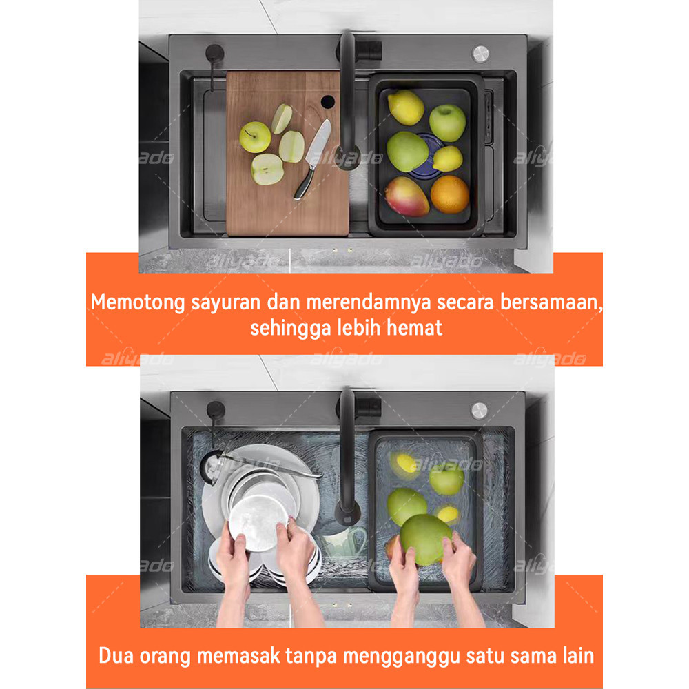 Promosi hebat Kitchen Sink Wastafel Dapur Wastafel Cuci Piring Kitchen Set Wastafel kabinet