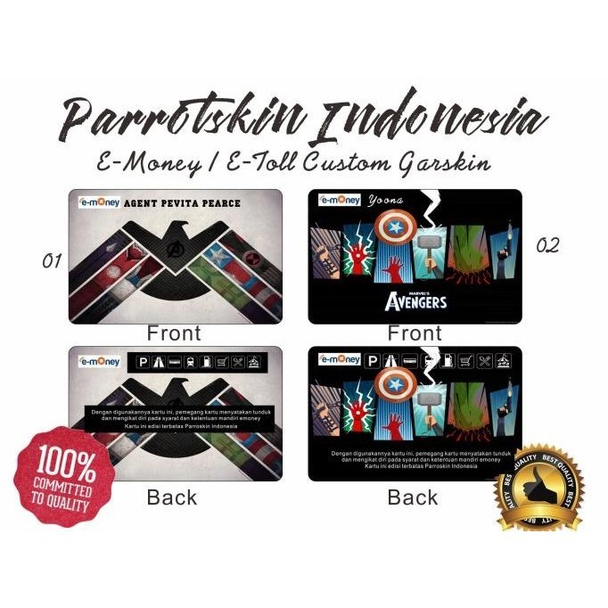 Garskin Custom E-money Etoll Flazz card marvel avengers -Free TONGTOL RADSKIN