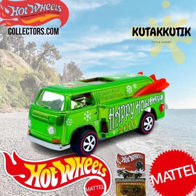 HOTWHEELS COLLECTORS COM MOBIL VAN VW COMBI BEACH BOMB TOO HIJAU 2003 RLC EXCLUSIVE HOLIDAY CAR LARR