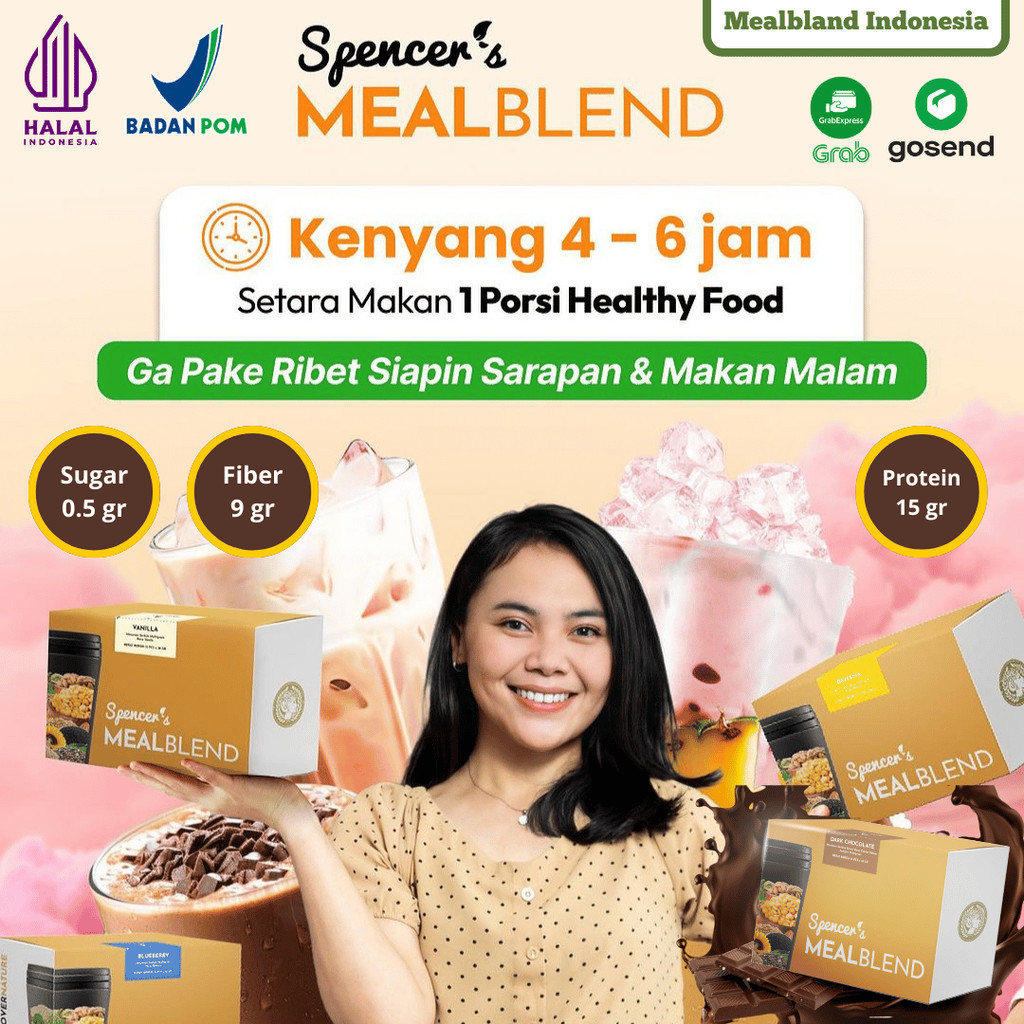 

TERLARIS Dark Choco Official Spencer's Mealblend 1 BOX Multigrain Meal Replacement BPOM Halal