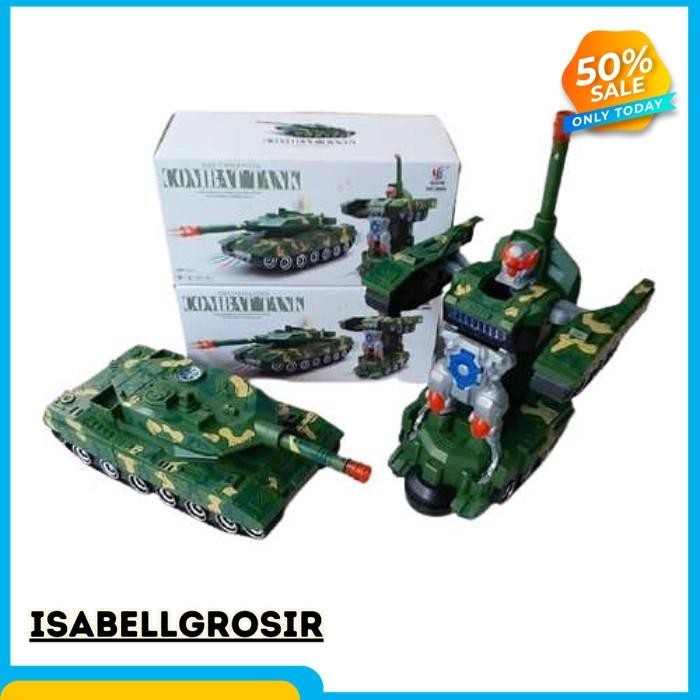 MAINAN MOBIL ROBOT COMBAT WAR TANK DEFORMATION MILITARY WAR TANK BESAR