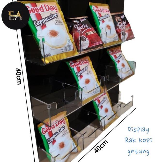 Diaplay Rak Kopi / Rak Kopi Akrilik Gantung Kualitas Premium