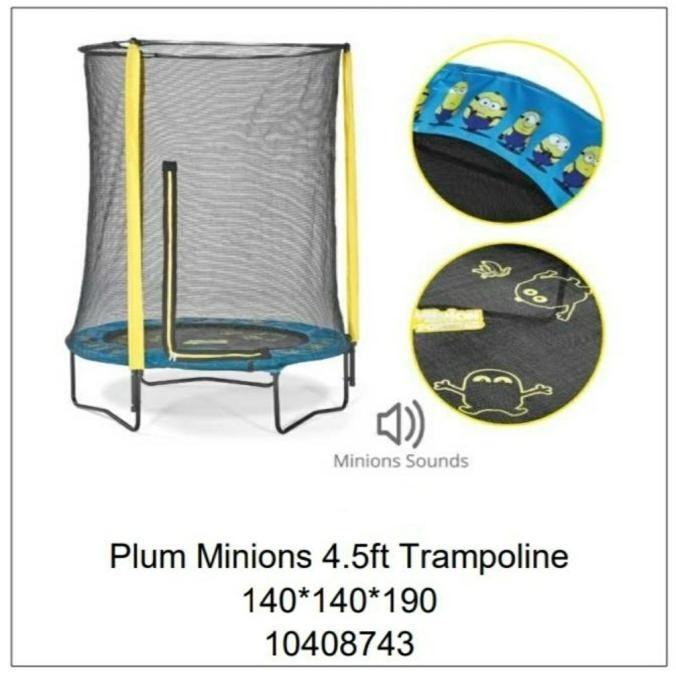 trampoline plum junior anak ( trampolin jaring 4.5ft ) MINION SOUND