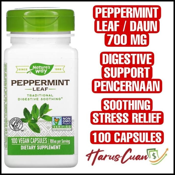 

Nature'S Way Peppermint Leaf 700 Mg 100 Capsules Digestion Pencernaan