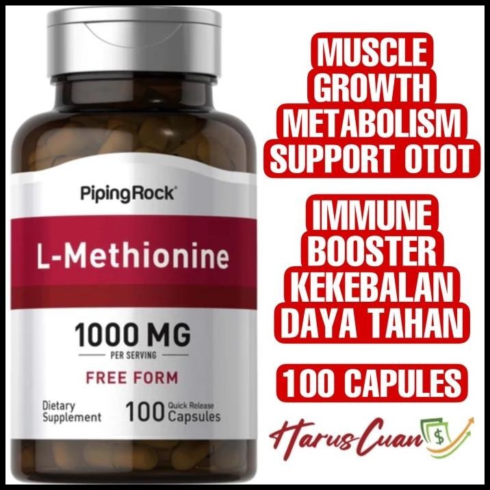 Piping Rock L-Methionine 1000 Mg 100 Capsules Metabolism Immune Boost